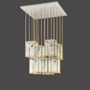 lampadario classico / in cristallo / in ottone / di Josef Hoffmann