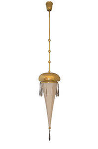 lampada a sospensione / classica / in seta / in ottone