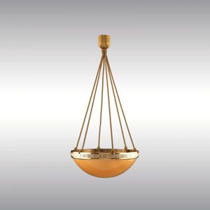 lampada a sospensione / classica / in ottone / in vetro soffiato