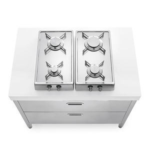 cucina modulare / moderna / in acciaio / in Corian®