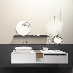 mobile da bagno moderno / in MDF / in melamminico / con specchio