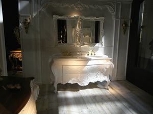 mobile lavabo doppio / da appoggio / in legno / in stile