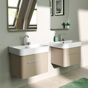 lavabo sospeso / rettangolare / in ceramica / moderno