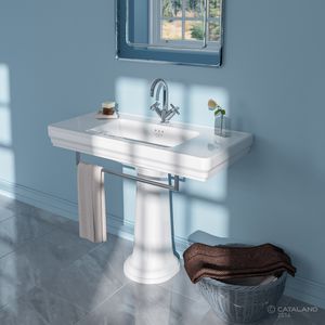 lavabo da terra / rettangolare / in ceramica / moderno