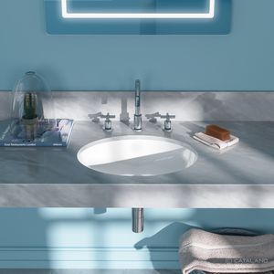 lavabo sottopiano / ovale / in ceramica / moderno