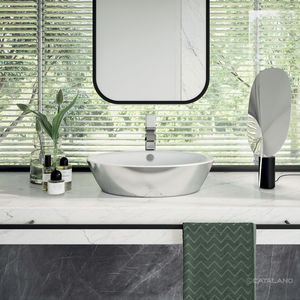 lavabo da appoggio / ovale / in ceramica / moderno