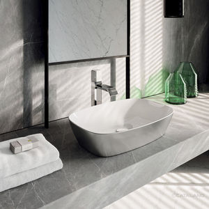 lavabo da appoggio / rettangolare / in ceramica / moderno