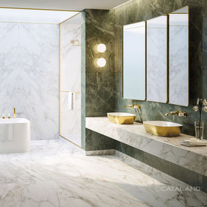 lavabo doppio / da appoggio / rettangolare / in ceramica