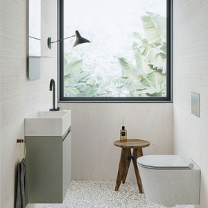 lavabo a muro / rettangolare / in ceramica / moderno