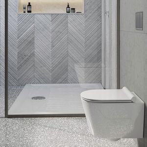 WC sospeso / in ceramica / senza brida
