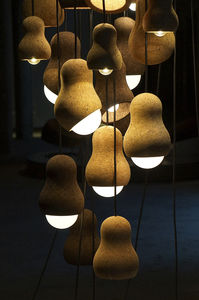 lampada a sospensione / moderna / in sughero / da interno