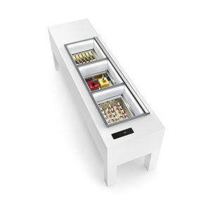 vetrina refrigerata espositiva / illuminata / per gelato / per negozio
