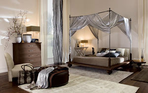 letto a baldacchino / matrimoniale / moderno / in legno