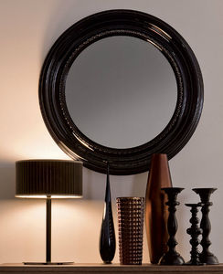specchio a muro / classico / tondo / in legno laccato