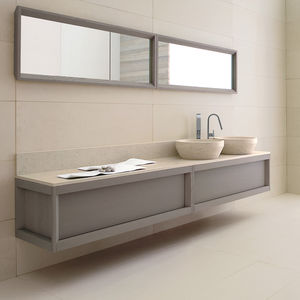 mobile lavabo doppio / sospeso / da appoggio / in frassino