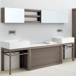 lavabo doppio / da appoggio / rettangolare / in Solid Surface
