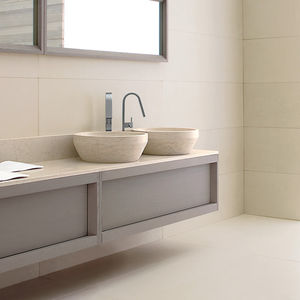 lavabo doppio / da appoggio / in pietra / moderno