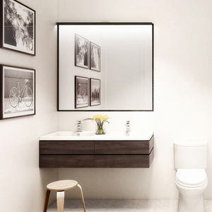 lavabo doppio / sospeso / rettangolare / in legno