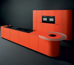cucina moderna / in vetro / con isola