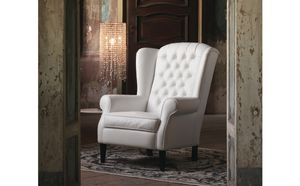 poltrona chesterfield / in pelle / a orecchioni / bergère
