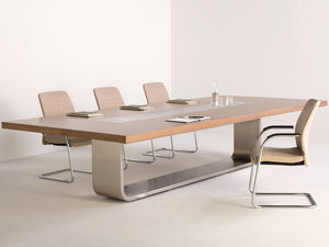 tavolo da conferenza moderno / in legno / in metallo / rettangolare