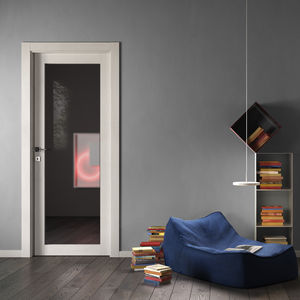 porta interna / battente / in laminato / vetrata