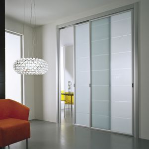 porta vetrata / interna / scorrevole / in laminato