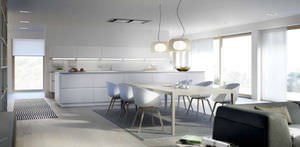 cucina moderna / in legno / con isola / laccata