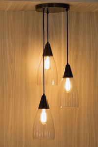 lampada a sospensione / moderna / in ottone / in vetro