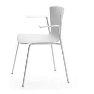 sedia moderna / con braccioli / in tessuto / in legno compensato