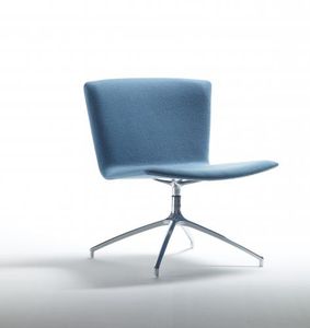 chauffeuse moderna / in tessuto / in alluminio / con base a stella