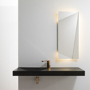 specchio a muro / luminoso a LED / moderno / rettangolare