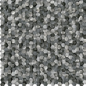 mosaico da interno / da parete / in metallo / esagonale