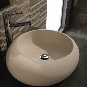 lavabo da appoggio / tondo / in pietra naturale / moderno