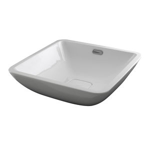 lavabo da appoggio / quadrato / in ceramica / moderno