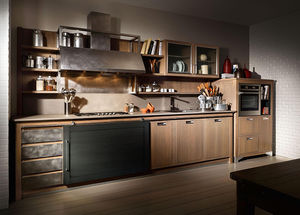 cucina moderna / in frassino / con maniglia integrata