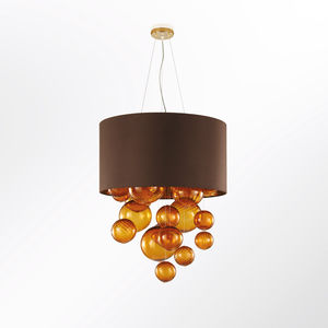 lampada a sospensione / moderna / in vetro / in tessuto
