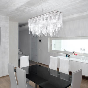 plafoniera moderna / rettangolare / in cristallo / LED