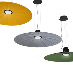 lampada a sospensione / moderna / in alluminio / in tessuto