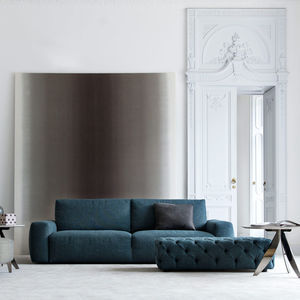 divano moderno / in tessuto / 2 posti / blu