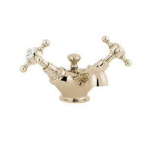 miscelatore doppio comando per lavabo / da appoggio / in metallo cromato / da bagno