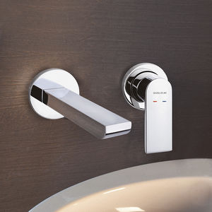 miscelatore per lavabo / da parete / in metallo cromato / da bagno