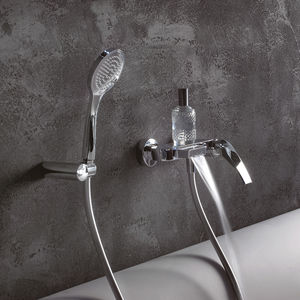 miscelatore per vasca / da parete / in metallo cromato / da bagno