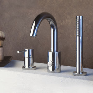 miscelatore per vasca / in metallo cromato / da bagno / 3 fori