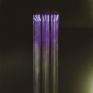 soffione doccia da incasso a soffitto / rettangolare / con cromoterapia / con illuminazione incorporata