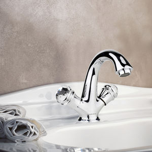 miscelatore doppio comando per lavabo / da appoggio / in metallo cromato / da bagno