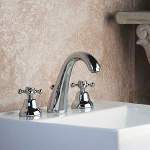 miscelatore doppio comando per lavabo / da appoggio / in metallo cromato / da bagno