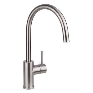 miscelatore in acciaio inox / da cucina / 1 foro / a becco orientabile