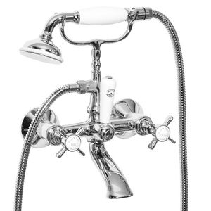 miscelatore doppio comando per vasca / da parete / in metallo cromato / da bagno