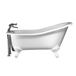 vasca da bagno su piedi / ovale / in composito / in pietra